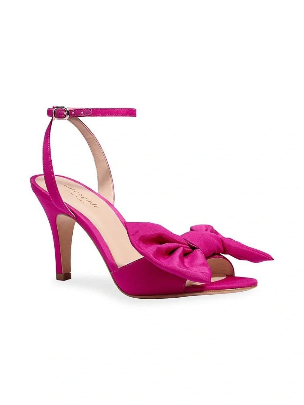 Kate Spade Gloria Bow Ankle-Strap Heels in Magenta Crush - Picture 11 of 11